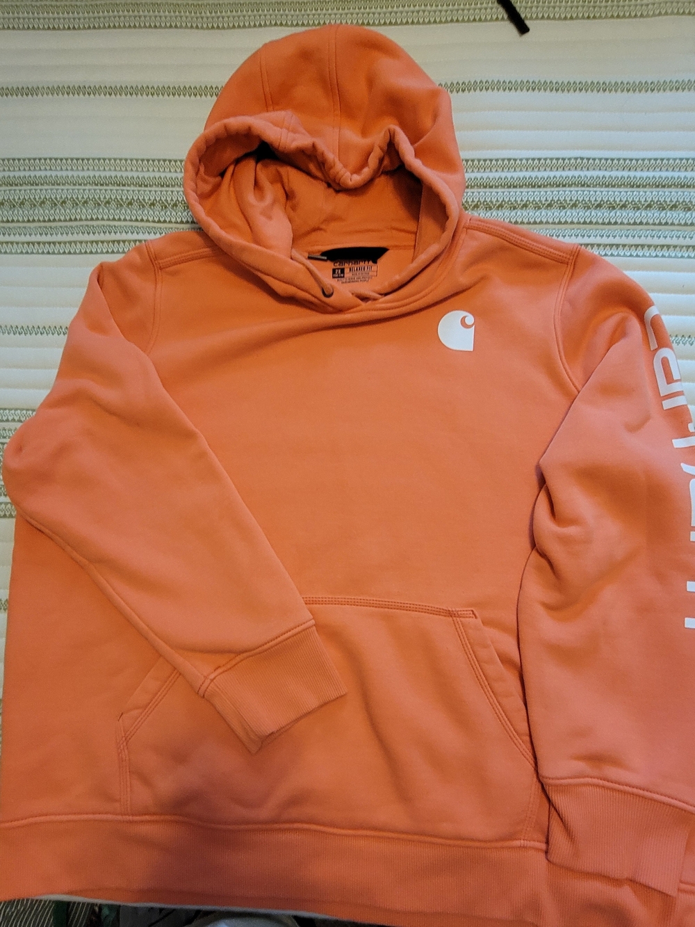 Carhartt Unisex Coral-Orange Hooded Logo Sweatshirt